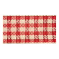 Creativ Company Geruit lint antiek rood wit, 25m