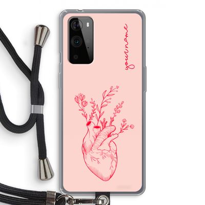 Blooming Heart: OnePlus 9 Pro Transparant Hoesje met koord