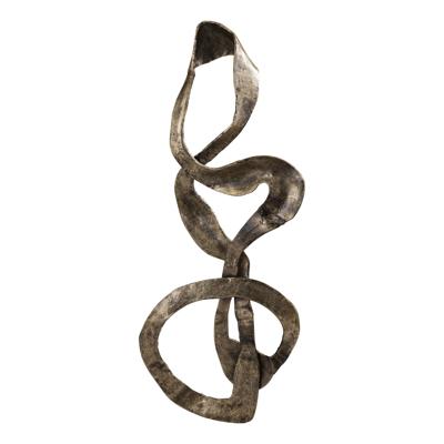 Neven Goud Gegoten Alu Metalen Swirl Wandpaneel L