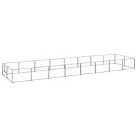 Hondenkennel 16 m² staal zilverkleurig