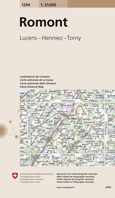 Wandelkaart - Topografische kaart 1204 Romont | Swisstopo