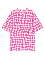 MM6 Maison Margiela Kids t-shirt en coton à carreaux - Rose