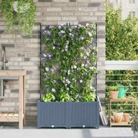 VidaXL Tuin bloempot 2 pcs licht grijs 80 x 40 x 143 cm staal