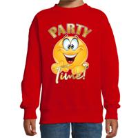 Verkleed sweater voor kinderen - party time emoji - rood - themafeesten/Carnaval