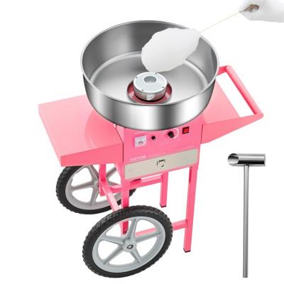 VEVOR Commerciële Suikerspinmachine met Kar Suikerspinmaker 1kW Roze