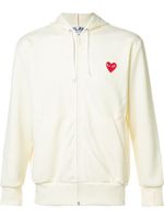 Comme Des Garçons Play embroidered zipped hoodie - Blanc