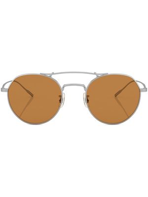 Oliver Peoples lunettes de soleil Reymont à monture ronde - Argent