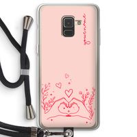 Love is in the air: Samsung Galaxy A8 (2018) Transparant Hoesje met koord