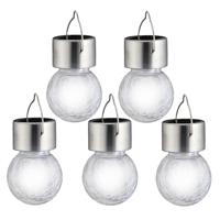 Solar party verlichting hanger voor buiten - 5x - 13 cm - LED verlichting - Tuinverlichting