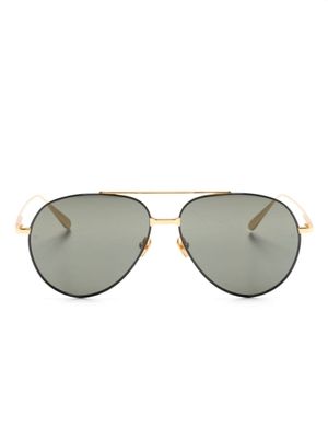 Linda Farrow lunettes de soleil Marcelo à monture pilote - Or