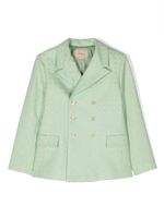 Gucci Kids blazer croisé à logo - Vert