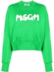 MSGM sweat en coton à logo imprimé - Vert