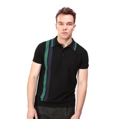 24% korting | Collecif Peru Double Striped Polo Black-S 24% korting | Collecif Peru Double Striped Polo Black-S