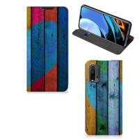 Xiaomi Poco M3 | Redmi 9T Book | Wallet Case | Wood Heart - Cadeau voor je Vriend