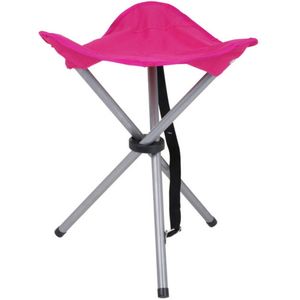 Urban Living bijzet krukje/stoeltje - Opvouwbaar - Camping/outdoor - D32 x H43 cm - Roze