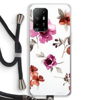 Geschilderde bloemen: Oppo A95 5G Transparant Hoesje met koord