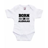 Born in Alkmaar cadeau baby rompertje wit jongen/meisje - thumbnail
