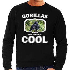 Dieren gorilla sweater zwart heren - gorillas are cool trui