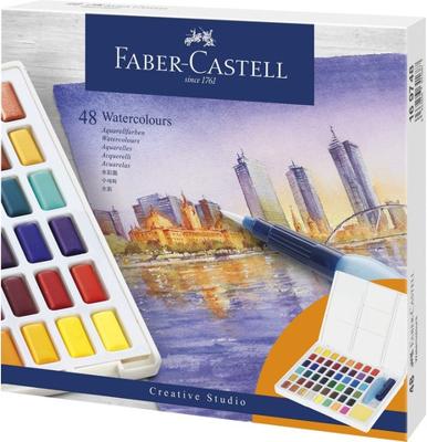 Waterverf Faber-Castell 48 kleuren in doos met palet