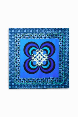 Vierkante XL-sjaal met geometrische vormen - BLUE - U