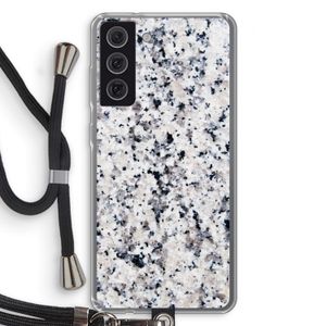 Gespikkelde marmer: Samsung Galaxy S21 FE Transparant Hoesje met koord