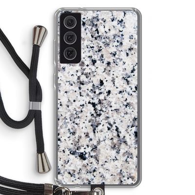 Gespikkelde marmer: Samsung Galaxy S21 FE Transparant Hoesje met koord