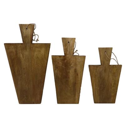 Snijplanken - Naturel - Mangohout - Set van 3 40x22x2/34x17x2/29x17x2 cm