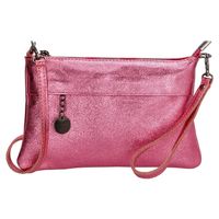 Charm London Leren Clutch/Schoudertasje Anna Metallic Roze