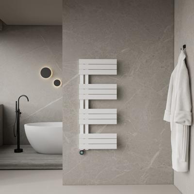 Elektrische Handdoekradiator BWS Russ Links aansluiting 593W 120x50 cm Wit