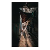 Wanddecoratie Steegje 70x118 | Multicolor - thumbnail