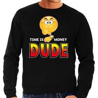 Time is money dude emoticon fun trui heren zwart 2XL (56)  - - thumbnail