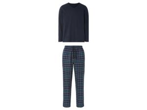 LIVERGY Heren flanellen pyjamabroek (XL, Donkerblauw/groen)