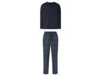 LIVERGY Heren flanellen pyjamabroek (XL, Donkerblauw/groen)