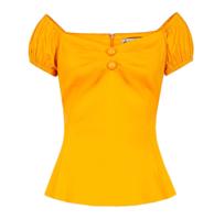 Collectif Dolores Top Mustard -34 (NL)/ 8 (UK) | 50% korting