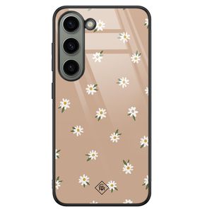 Samsung Galaxy S23 glazen hardcase - Sweet daisies