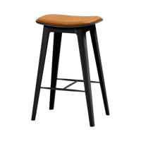 Nordic Bar Stool - Black Stained Oak with stitches
