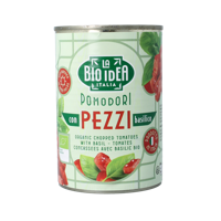 Tomatenstukjes basilicum bio 400 Gram