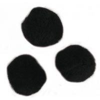 35x knutsel pompons 25 mm zwart hobby knutselen - thumbnail