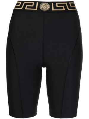 Versace short à bande logo - Noir