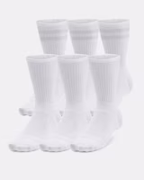Under Armour Unisex Sokken 6-Pack Wit - Maat 36.5/42 - Kleur: Wit | Soccerfanshop