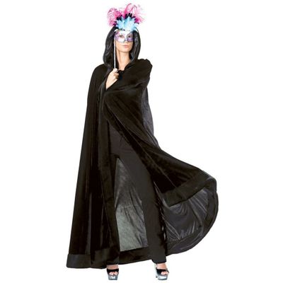 Funny Fashion Halloween verkleed cape met kap - zwart - Carnaval kostuum/kleding