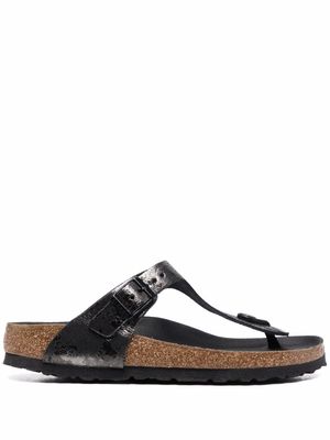 Birkenstock tongs Gizeh à effet craquelé - Noir