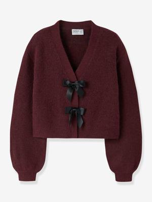 Vestje van gebreid NKFRINA voor meisjes NAME IT bordeauxrood