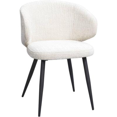 Leen Bakker - Eetkamerstoel Demi - Stof - Crème - 57x57x78 Cm