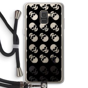 Musketon Skulls: Samsung Galaxy A8 (2018) Transparant Hoesje met koord