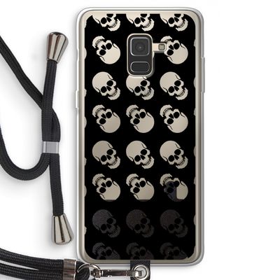 Musketon Skulls: Samsung Galaxy A8 (2018) Transparant Hoesje met koord
