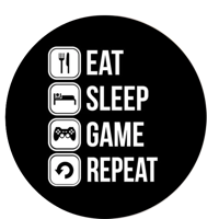 Muursticker - Eat Sleep Game Repeat / Rond - thumbnail