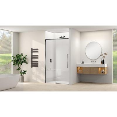 Van Rijn Products ST09 Schuifdeur vast deel - 177.5x200cm - helder glas - soft-close - incl. Gunmetal Geborsteld ST09300180HEGM
