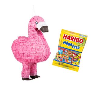 Piñata flamingo met Haribo snoepjes - 1000g