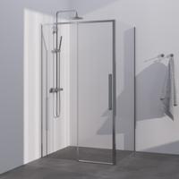 BRAUER Season douchecabine model B met schuifdeur helder glas 120x100x200 omkeerbaar incl. glascoating Season-RVS-kleurig